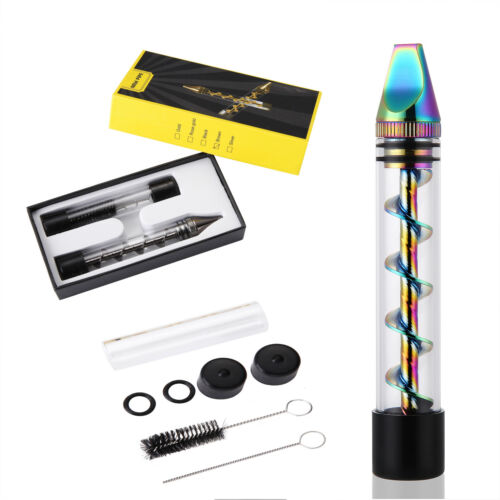 Newly Designed 2series Rainbow Stainless Steel Smoking Twisty Glass Blunt Pipe